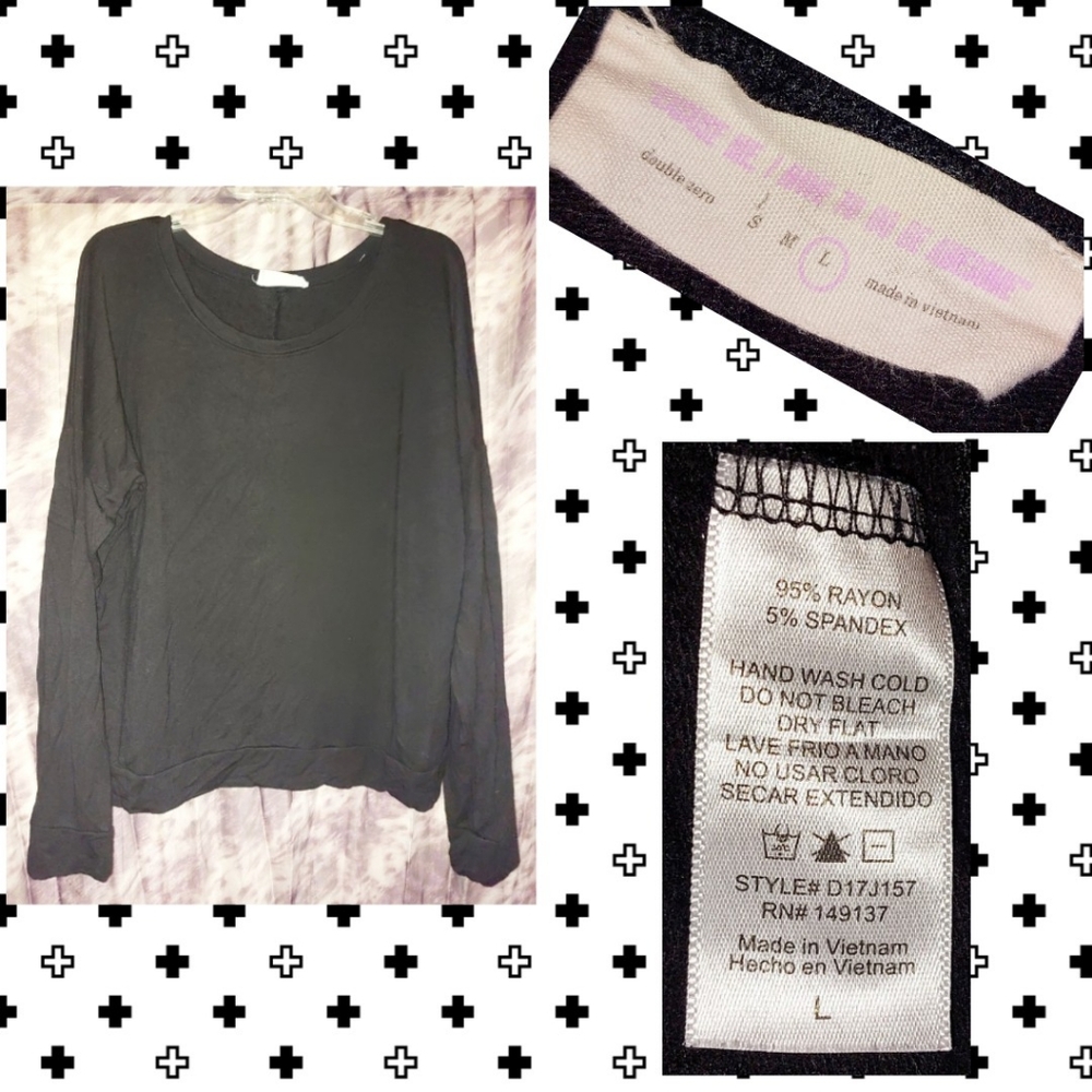 Excuse Me I Have To Be Awesome brand Black Soft Knit L/S Sweatershirt Top Sz Lrg